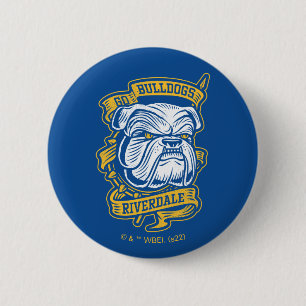 Macaron Rond 5 Cm Go Bulldogs - Riverdale Mascot Banner