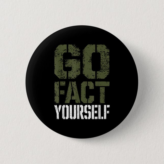 Macaron Rond 5 Cm Go Fact Yourself Funny Military Stencil Tactical S (Devant)