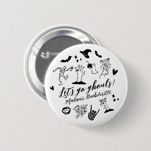 Macaron Rond 5 Cm Go Ghouls Éffrayant Whimsical Bachelorette