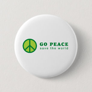 Macaron Rond 5 Cm Go Peace (Vert)