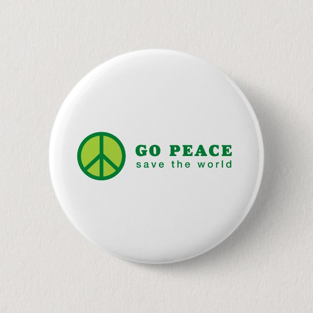 Macaron Rond 5 Cm Go Peace (Vert) (Devant)