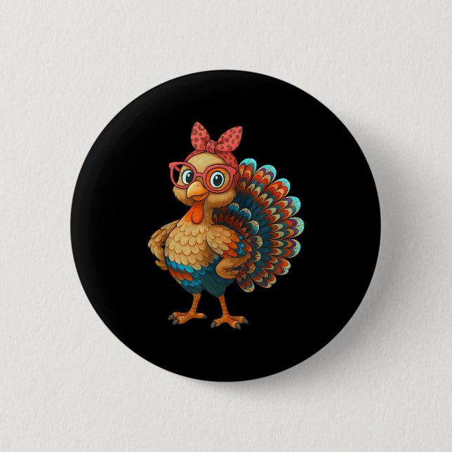 Macaron Rond 5 Cm Gobble Turkey Day Happy Thanksgiving For Toddlers  (Devant)