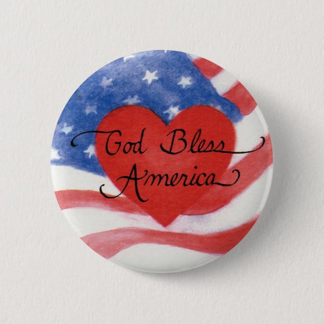 Macaron Rond 5 Cm God Bless America (Devant)