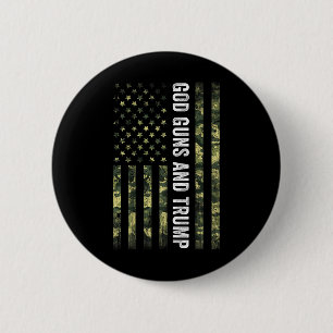 Macaron Rond 5 Cm God Guns Et Trump 2e Amendement Drapeau Américain