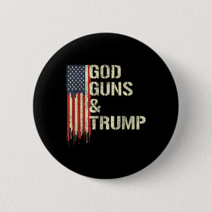 Macaron Rond 5 Cm God Guns Et Trump I 2e Amendement Trump Drapeau