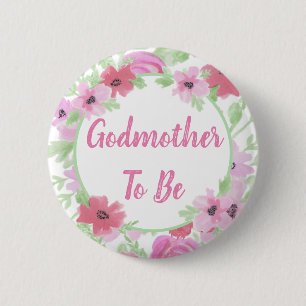 Macaron Rond 5 Cm Godmère doit être aquarelle Baby shower Floral