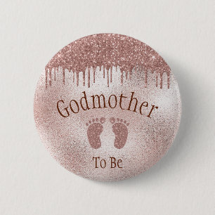 Macaron Rond 5 Cm Godmère doit être une fille rose Baby shower pat