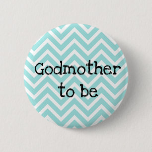Macaron Rond 5 Cm Godmère être turquoise Chevron Baby shower pin