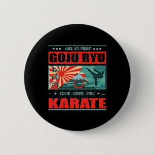 Macaron Rond 5 Cm Goju Ryu Karate Kanji
