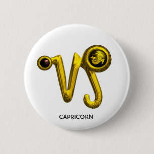 MACARON ROND 5 CM GOLD CAPRICORN / ZODIAC SIGN JEWEL