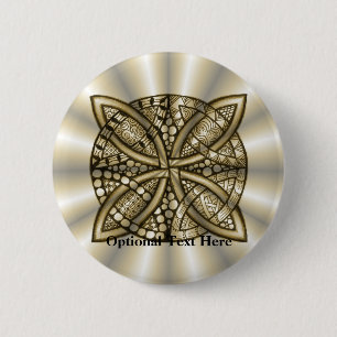Macaron Rond 5 Cm Gold Celtic Knot Design artistique original