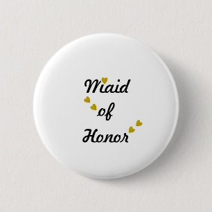 Macaron Rond 5 Cm Gold Heart Maid of Honor