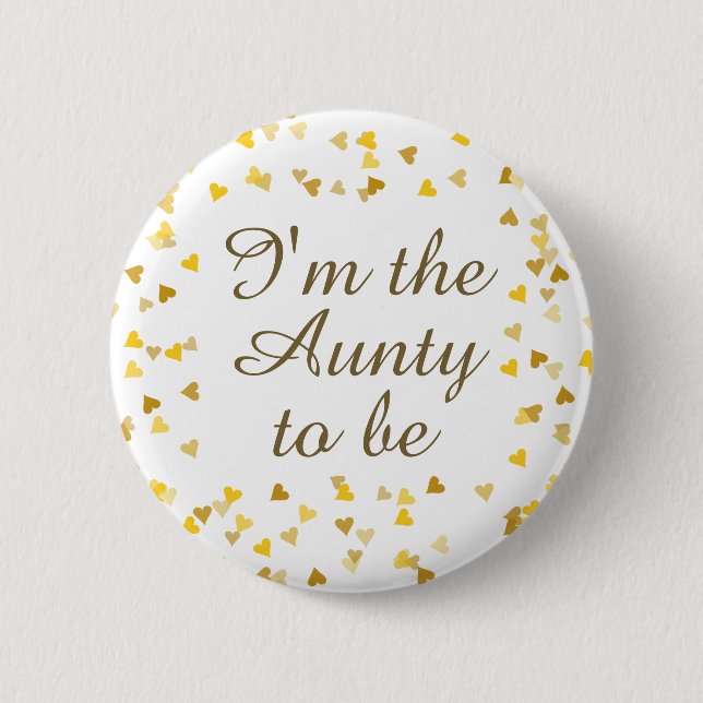 Macaron Rond 5 Cm Gold Love Hearts Baby shower / Sprinkle / Couples (Devant)
