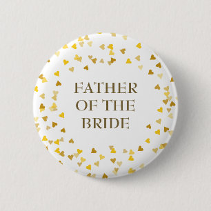 Macaron Rond 5 Cm Gold Love Hearts Confetti Wedding Name