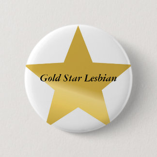 Macaron Rond 5 Cm gold-star-2, lesbienne d'étoile d'or