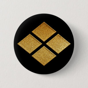 Macaron Rond 5 Cm Gold Takeda Bishi Kamon