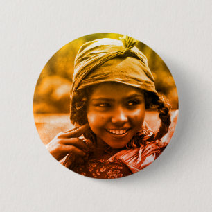 Macaron Rond 5 Cm Golden Maghreb Tunisienne Djerba fille femme Butto