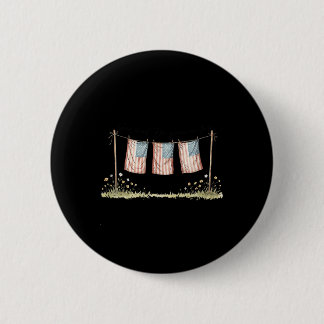 Macaron Rond 5 Cm Golden Retriever 4 juillet Drapeau américain