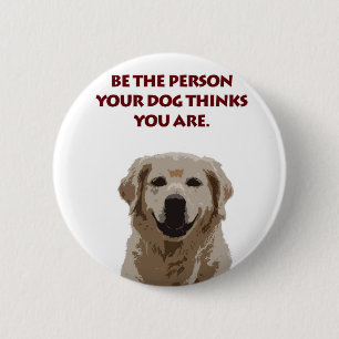 Macaron Rond 5 Cm Golden Retriever avec une belle citation