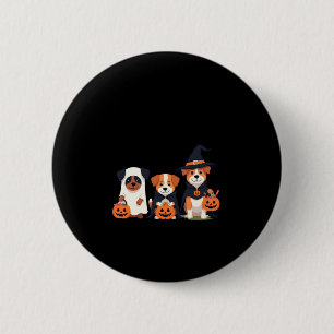 Macaron Rond 5 Cm Golden Retriever Ghost Halloween Tricoter Ou Treat