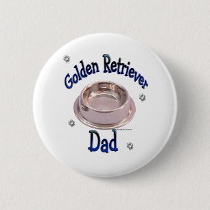 Macaron Rond 5 Cm Golden Retriever Papa - Bouton