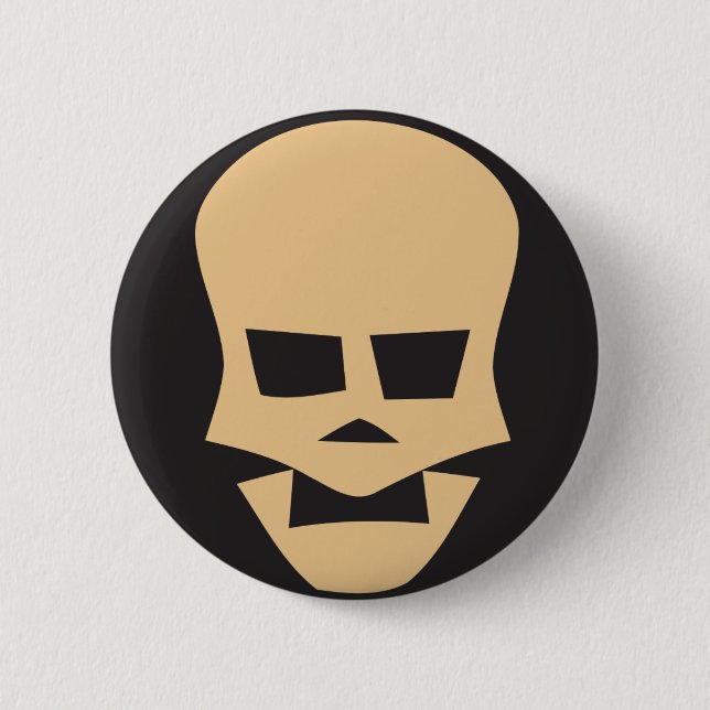 Macaron Rond 5 Cm Golden skull (Devant)