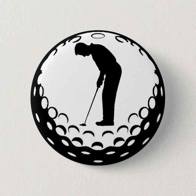 MACARON ROND 5 CM GOLF BALL ET GOLFER (Devant)