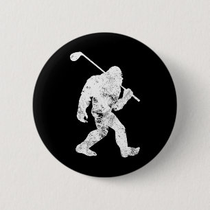 Macaron Rond 5 Cm Golf de Bigfoot Vintage Sasquatch Drôle Hommes Drô