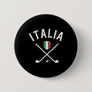 Macaron Rond 5 Cm Golf Italie - Tee de golf drapeau italien 