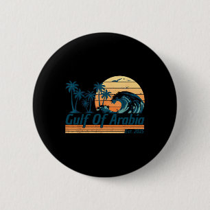 Macaron Rond 5 Cm Golfe d'Arabie Est 2025 Trump Golfe Arabique Drôle