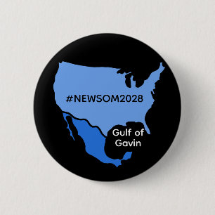 Macaron Rond 5 Cm Golfe de Gavin Newsom 2028