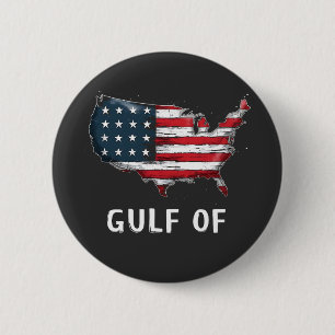 Macaron Rond 5 Cm Golfe De L'Amérique Drôle Trump Coût Est Mexique