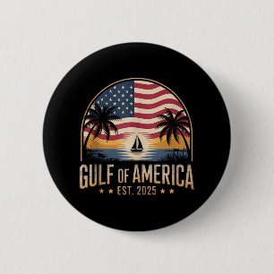 Macaron Rond 5 Cm Golfe Des États-Unis Amérique 2025 Vintage Retro A