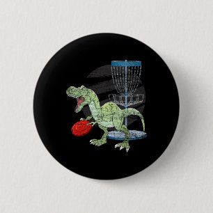 Macaron Rond 5 Cm Golfeur Frisbee T Rex Dinosaure Joueur de Golf Din