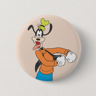 Macaron Rond 5 Cm Goofy   Excité