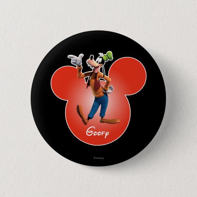 Macaron Rond 5 Cm Goofy | Icône de tête de micro (Devant)