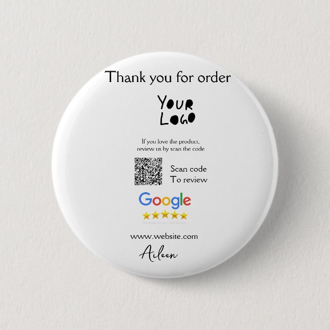 Macaron Rond 5 Cm Google examen logo entreprise site Web scanner cod (Devant)