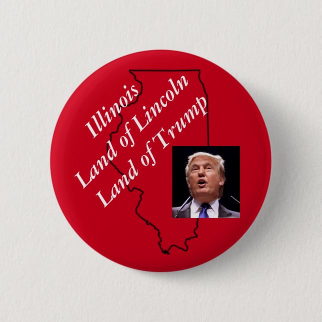 Macaron Rond 5 Cm GOP républicain d'atout de l'Illinois Lincoln (Devant)