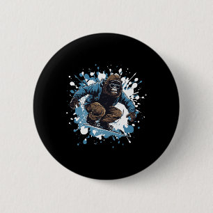 Macaron Rond 5 Cm Gorilla Animal Snowboard Sports Snowboard