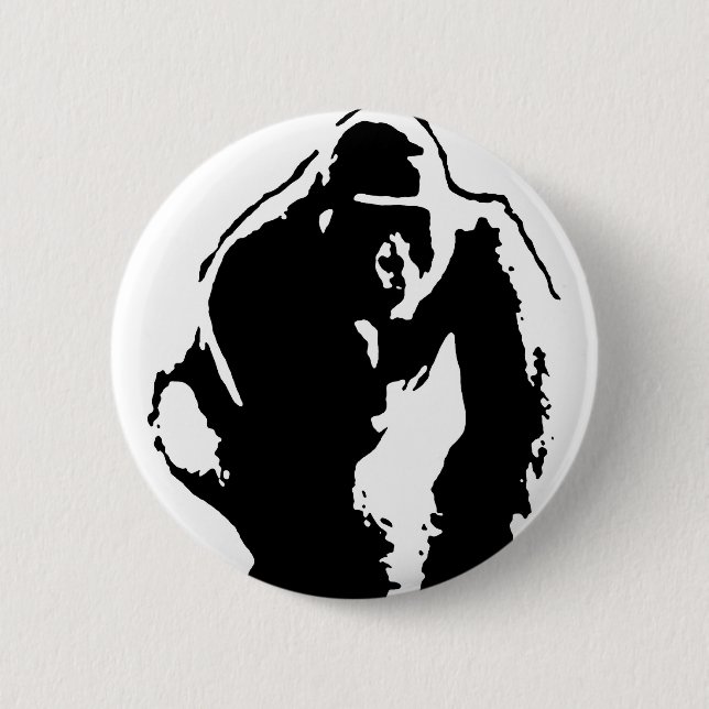 Macaron Rond 5 Cm Gorilla Pop Art (Devant)