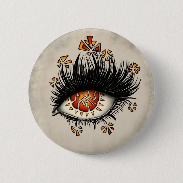Macaron Rond 5 Cm Goth étrange oeil art sorcier (Devant)