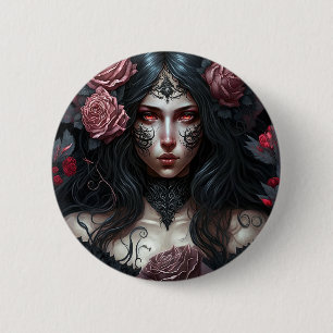 Macaron Rond 5 Cm Goth Princess Gothic Fantasy Art