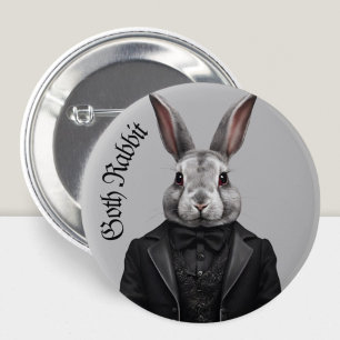 Macaron Rond 5 Cm Goth Rabbit Grunge gothique Witchy