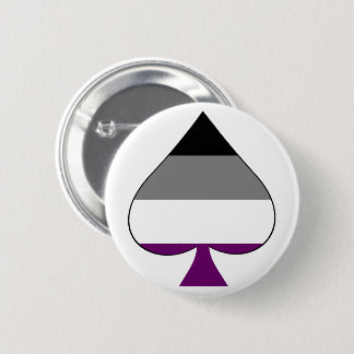 Macaron Rond 5 Cm Goupille asexuelle de fierté de "as de pique" -