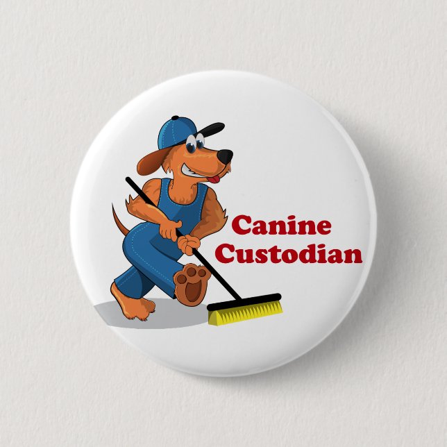 Macaron Rond 5 Cm Goupille canine de gardien (Devant)