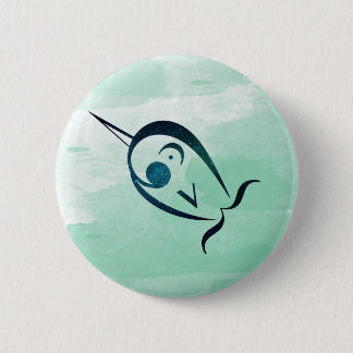 Macaron Rond 5 Cm Goupille colorée de Narwhal de Note-ical