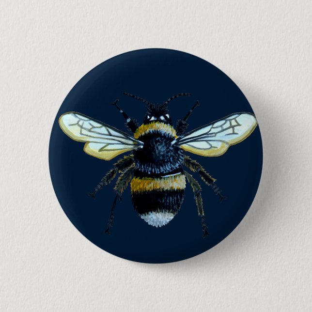 Macaron Rond 5 Cm Goupille de bouton d'abeille (Devant)