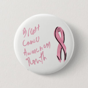 Macaron Rond 5 Cm goupille de conscience de cancer du sein