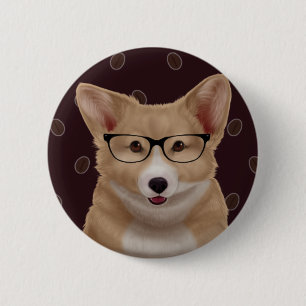 Macaron Rond 5 Cm Goupille de corgi