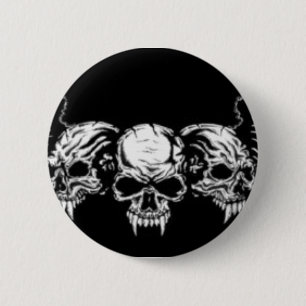 Macaron Rond 5 Cm goupille de crâne